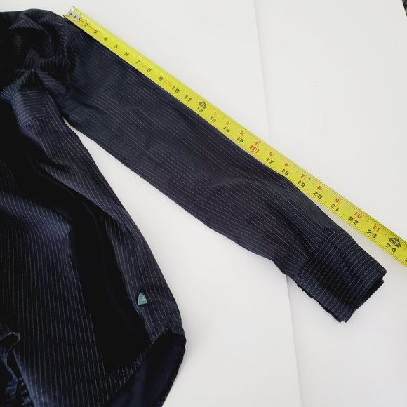 DEPT Pinstriped Bow Tie Classy Retro Tunic Shirt - Picture 10 of 10